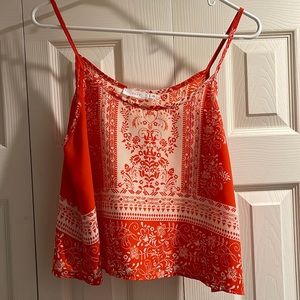 Lush orange and white crop top